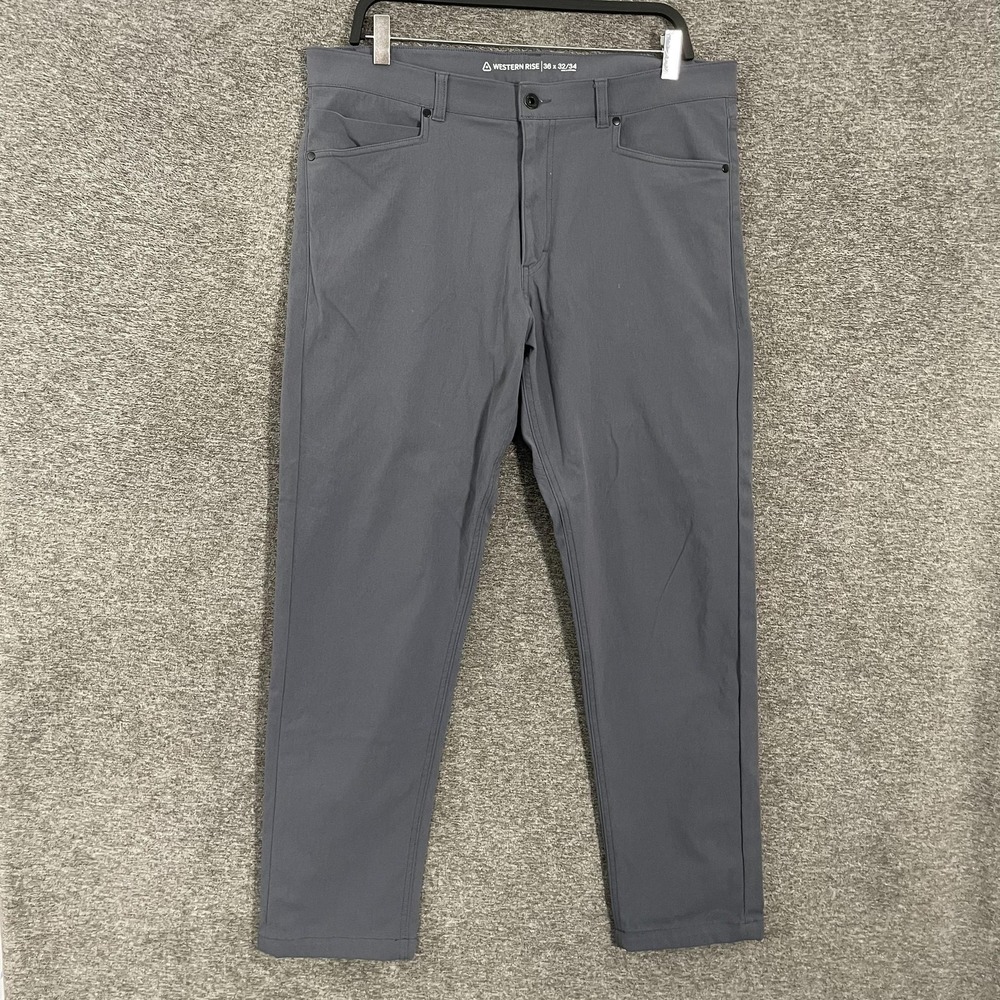 Western Rise AT Pant Pants Mens 36x32 Gray Slim Fit Nylon Stretch Travel Durable